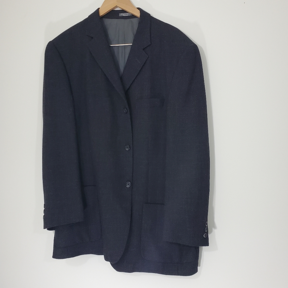 Biella Black/Britches of Georgetowne Gray Wool Knit Jacket, Size 48R